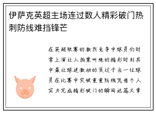 伊萨克英超主场连过数人精彩破门热刺防线难挡锋芒 伊萨克英超主场连过数人精彩破门热刺防线难挡锋芒